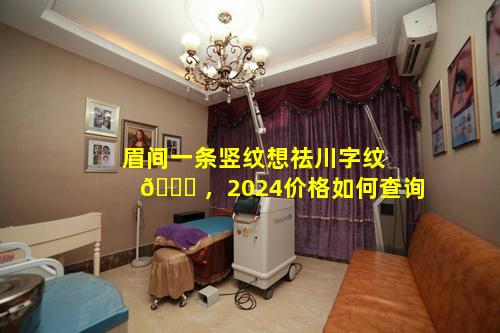 眉间一条竖纹想祛川字纹 🐟 ，2024价格如何查询